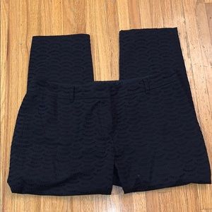ANN TAYLOR EYELET LACE BLACK PANTS 14